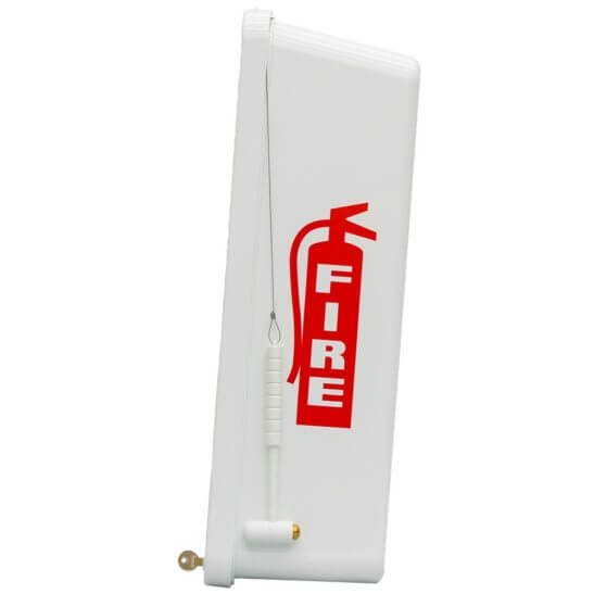 All Safe Global White 5 lb Fire Extinguisher Cabinet - Side