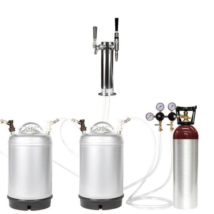 Cold Brew Coffee And Nitro Coffee Kit - Dual 3 Gallon Kegs - 60 Cu Ft 